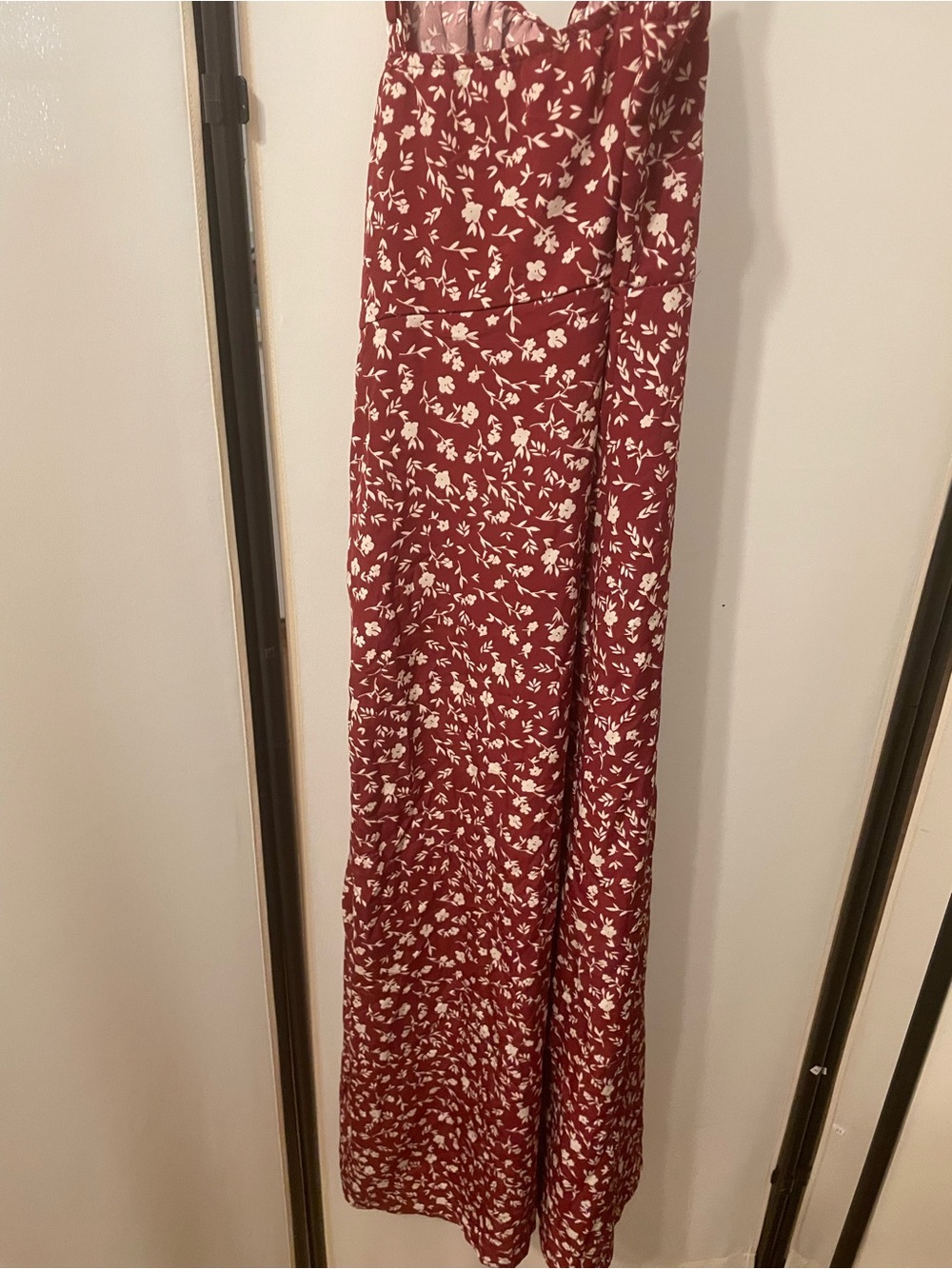Women's Burgundy Floral Maxi Dress
